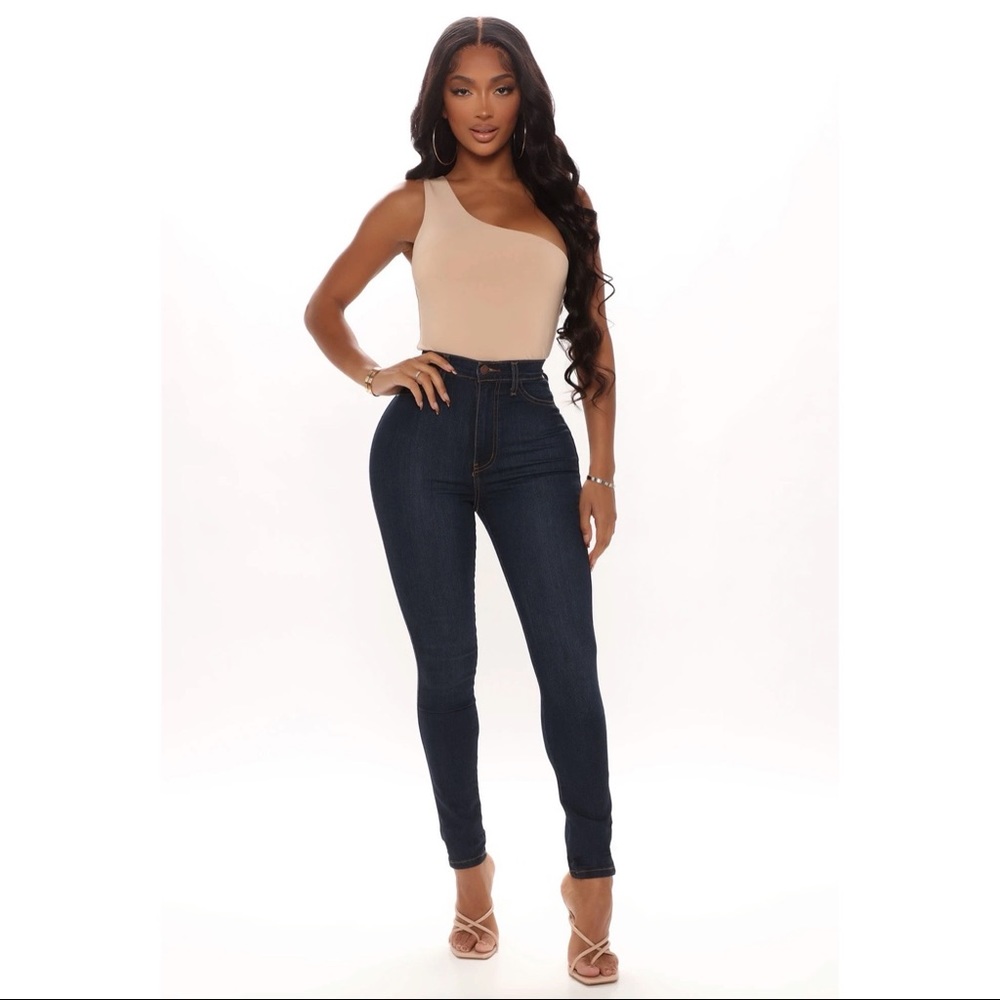 Fashion Nova - Classic High Waist Skinny Jeans (dark denim)